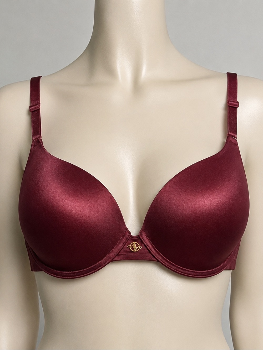 Adrienne Vittadini Studio 38C Burgundy T-Shirt Bra Underwire Smooth